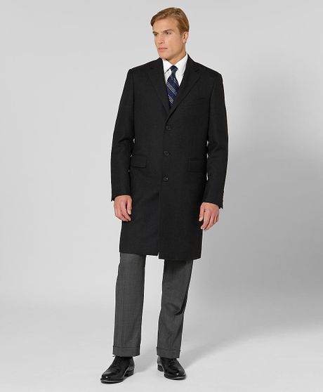 Brooks Brothers Mason Wool Overcoat in Gray for Men (charcoal) | Lyst