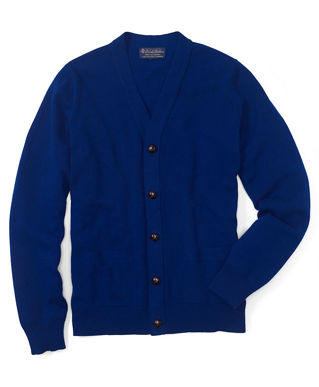 Brooks Brothers Cashmere Button Cardigan in Blue for Men (dark-royal ...