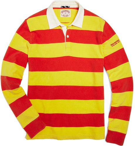 Brooks Brothers Rugby Stripe Polo in Yellow for Men (yellow-orange) | Lyst