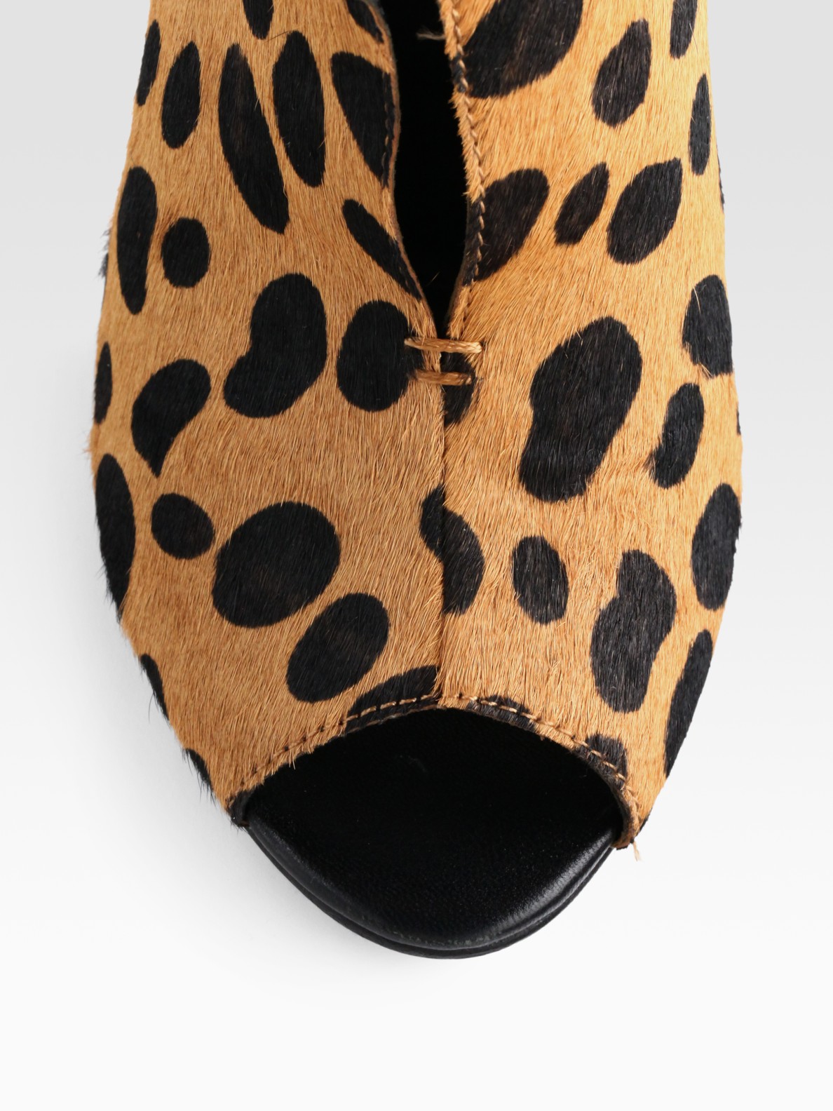 irving leopard print calf hair and leather stripe sneaker