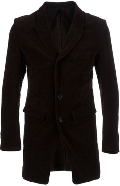 Ann Demeulemeester Velvet Coat in Black for Men (brown) | Lyst