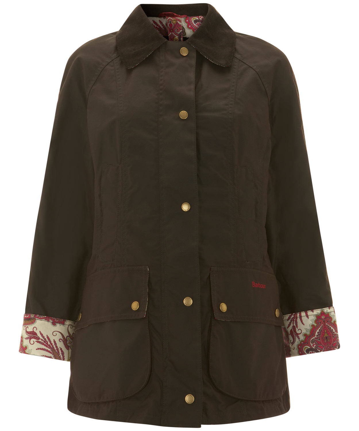 Barbour Beadnell Paisley Liberty Print Wax Jacket in Brown - Lyst