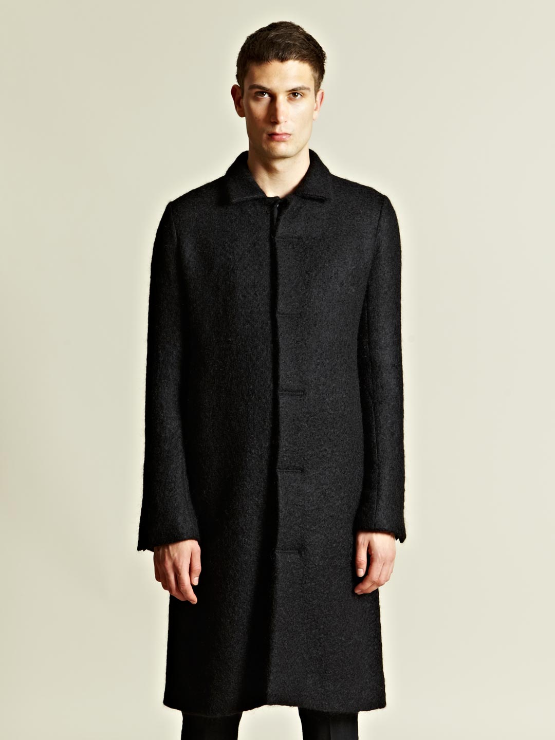 Lyst Rick owens Mens Mohair Blend Woven Lab Coat in Black for Men
