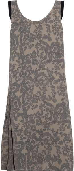 Day Birger Et Mikkelsen Printed Crepe Dress in Gray (taupe) | Lyst