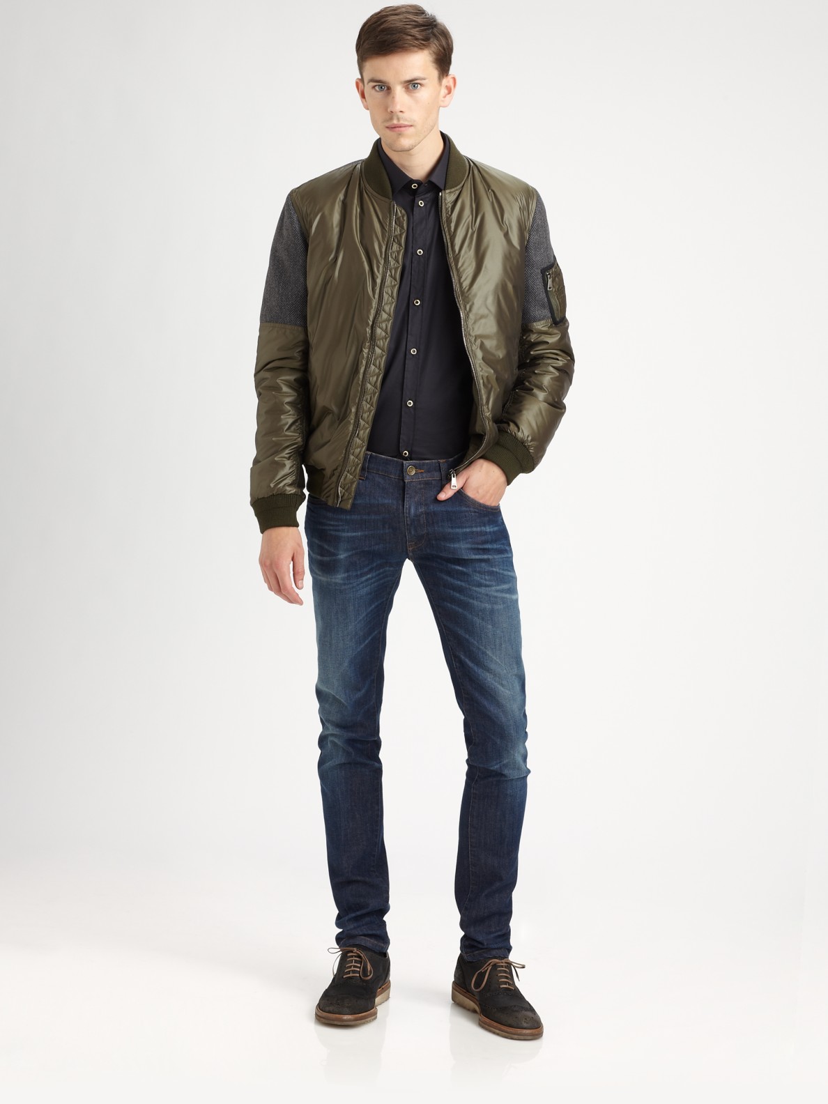 Lyst - Dolce & Gabbana Puffy Bomber Jacket in Natural for Men