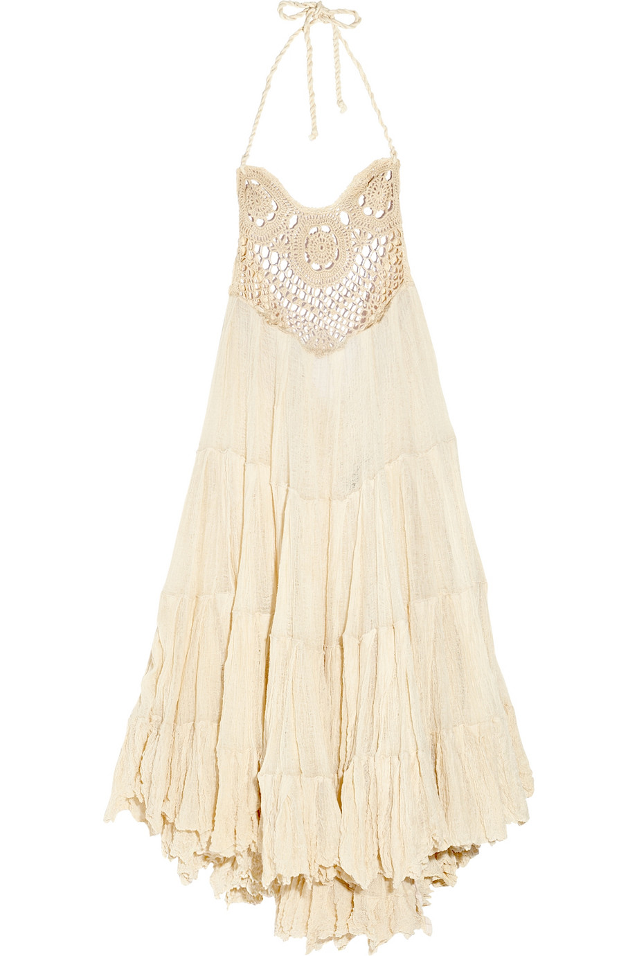 Lyst Sestra moja Waterfall Cotton Cheese Cloth Dress in Natural