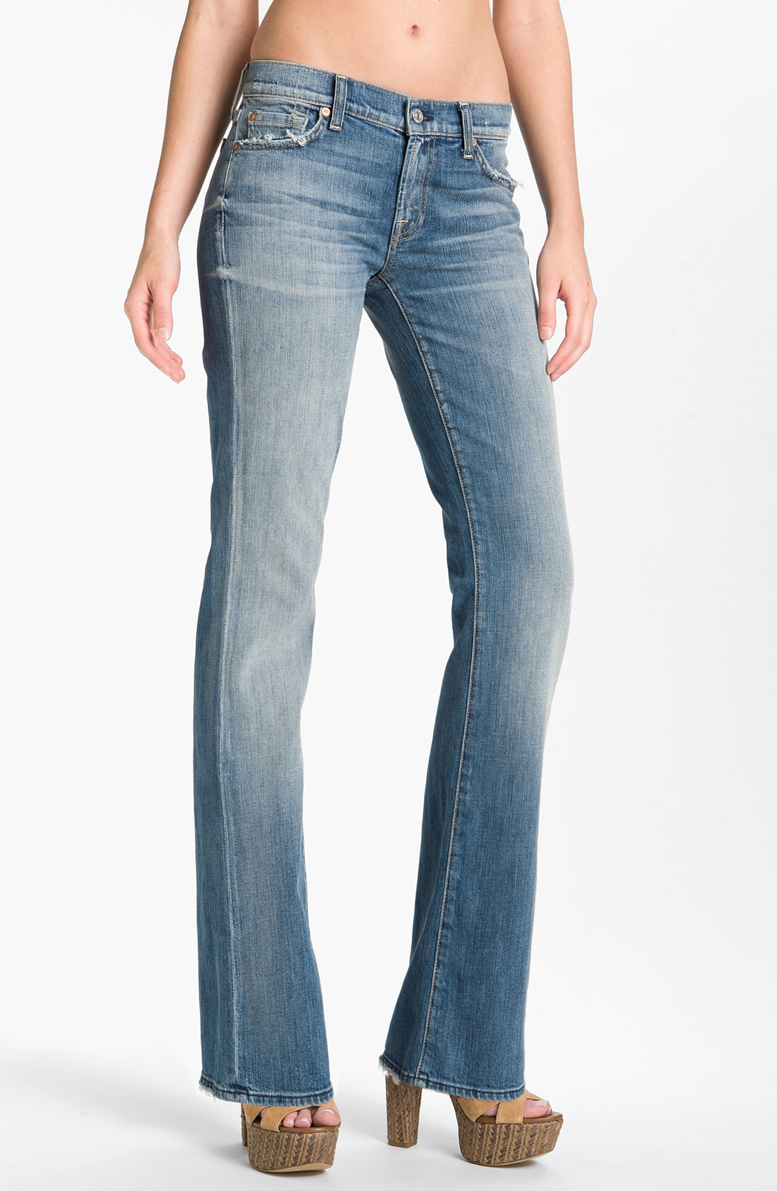 7 For All Mankind Bootcut Stretch Jeans in Blue (classic vintage blue ...