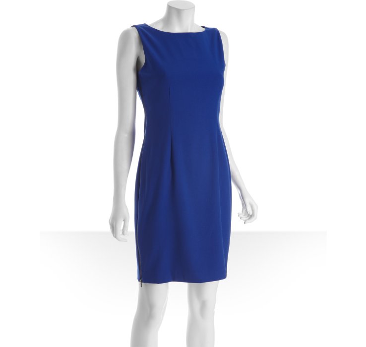 Calvin Klein Atlantis Blue Sleeveless Zipper Shift Dress in Blue | Lyst