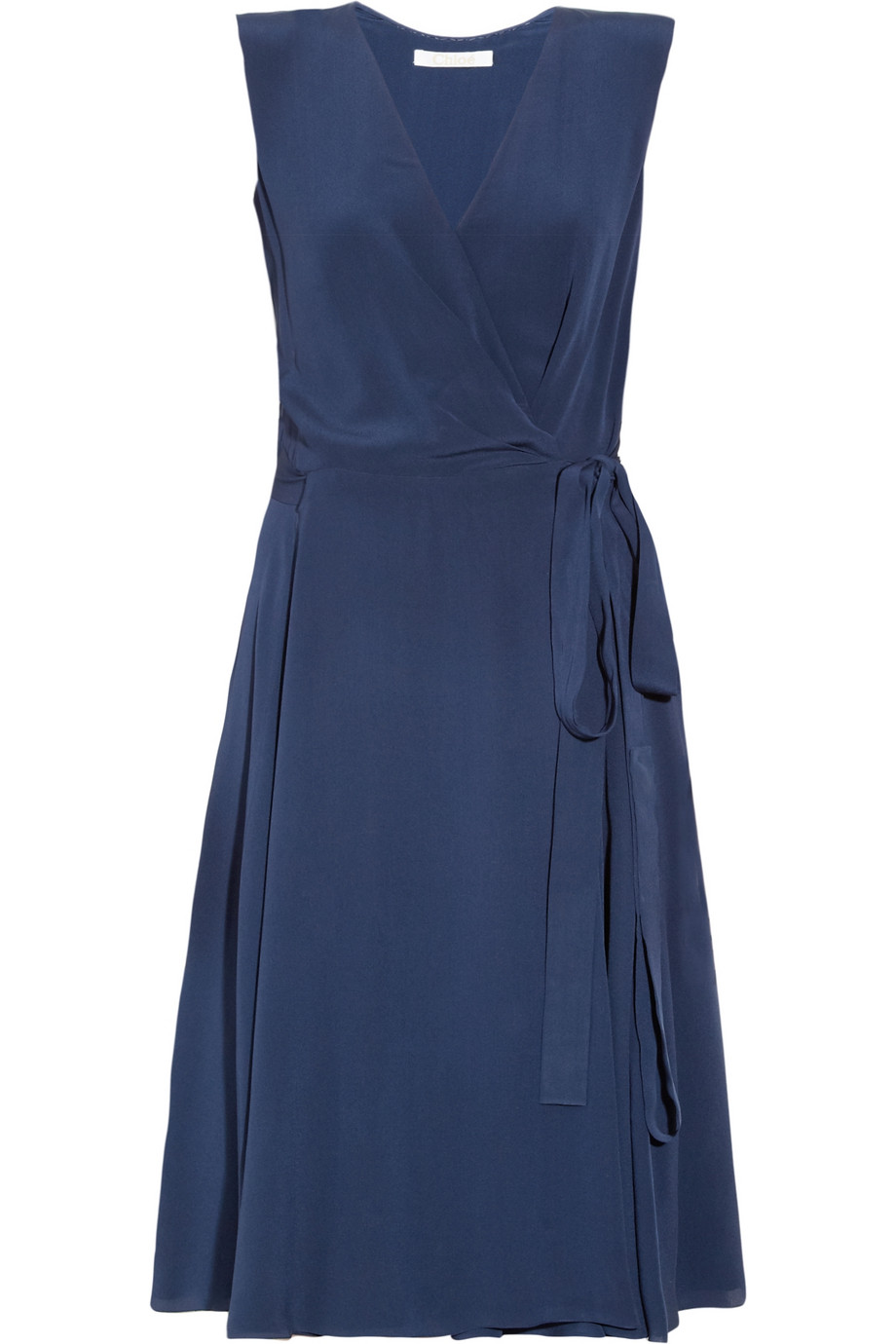 Chloé Silk Wrap Dress in Blue (navy) | Lyst