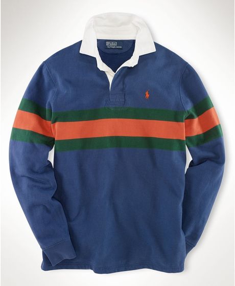 Ralph Lauren Classic Fit Striped Rugby Shirt in Blue for Men (rustic ...