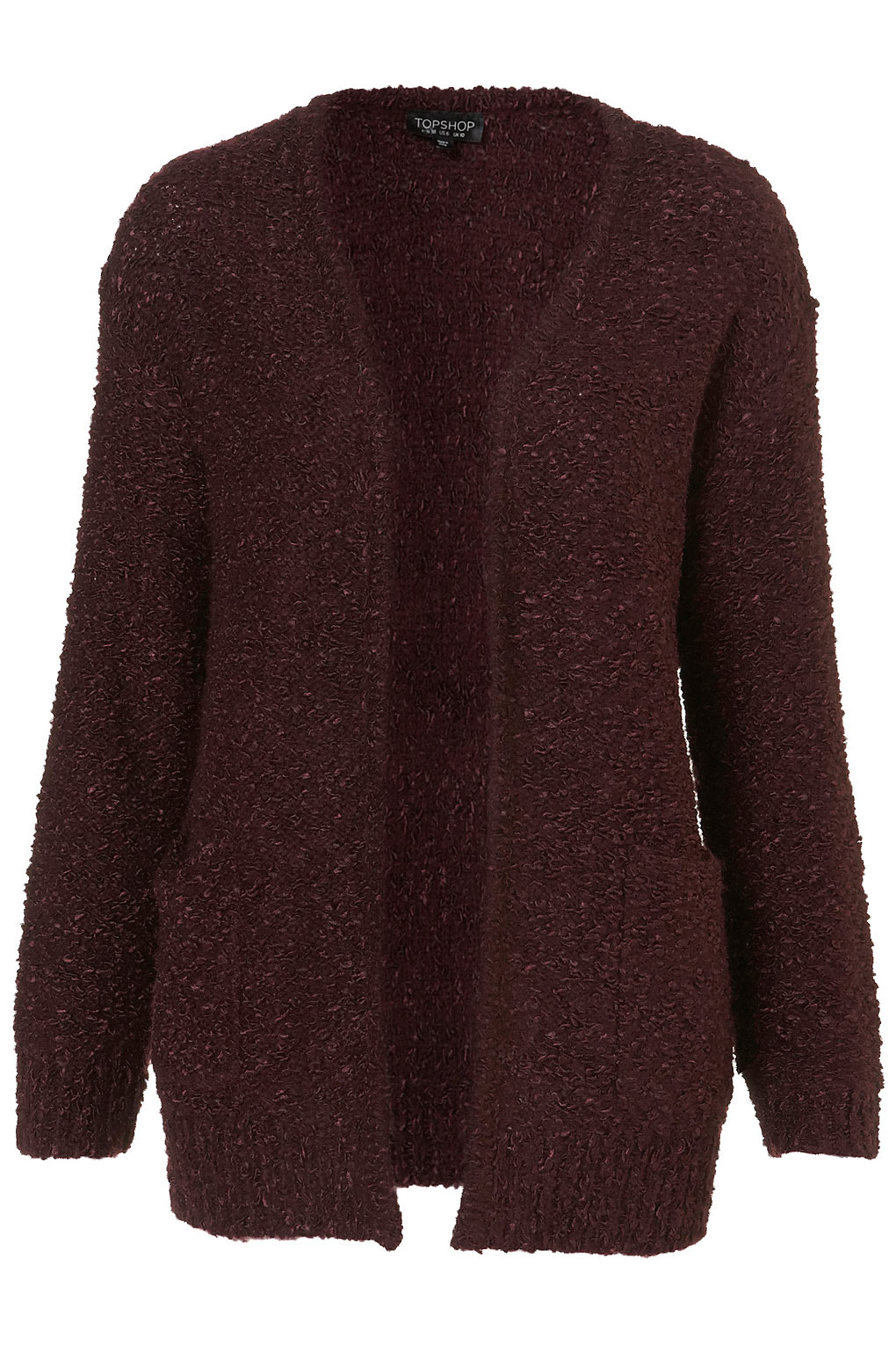 Lyst - Topshop Knitted Pearl Stitch Cardigan in Red