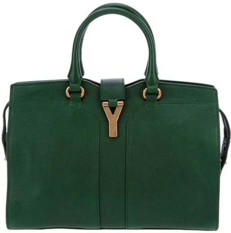 Saint Laurent Cabas Chyc Tote Bag in Green | Lyst