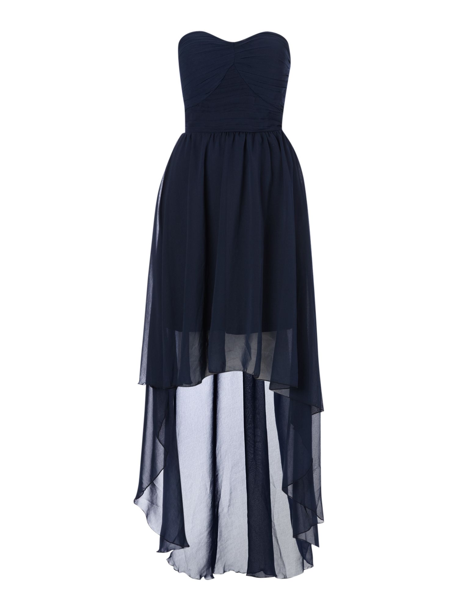 Ax Paris Ax Paris Strapless Drop Back Dress in Blue (navy) | Lyst