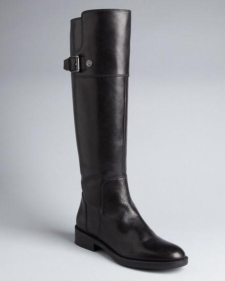 Enzo Angiolini Flat Riding Boots Skylarkin in Black | Lyst
