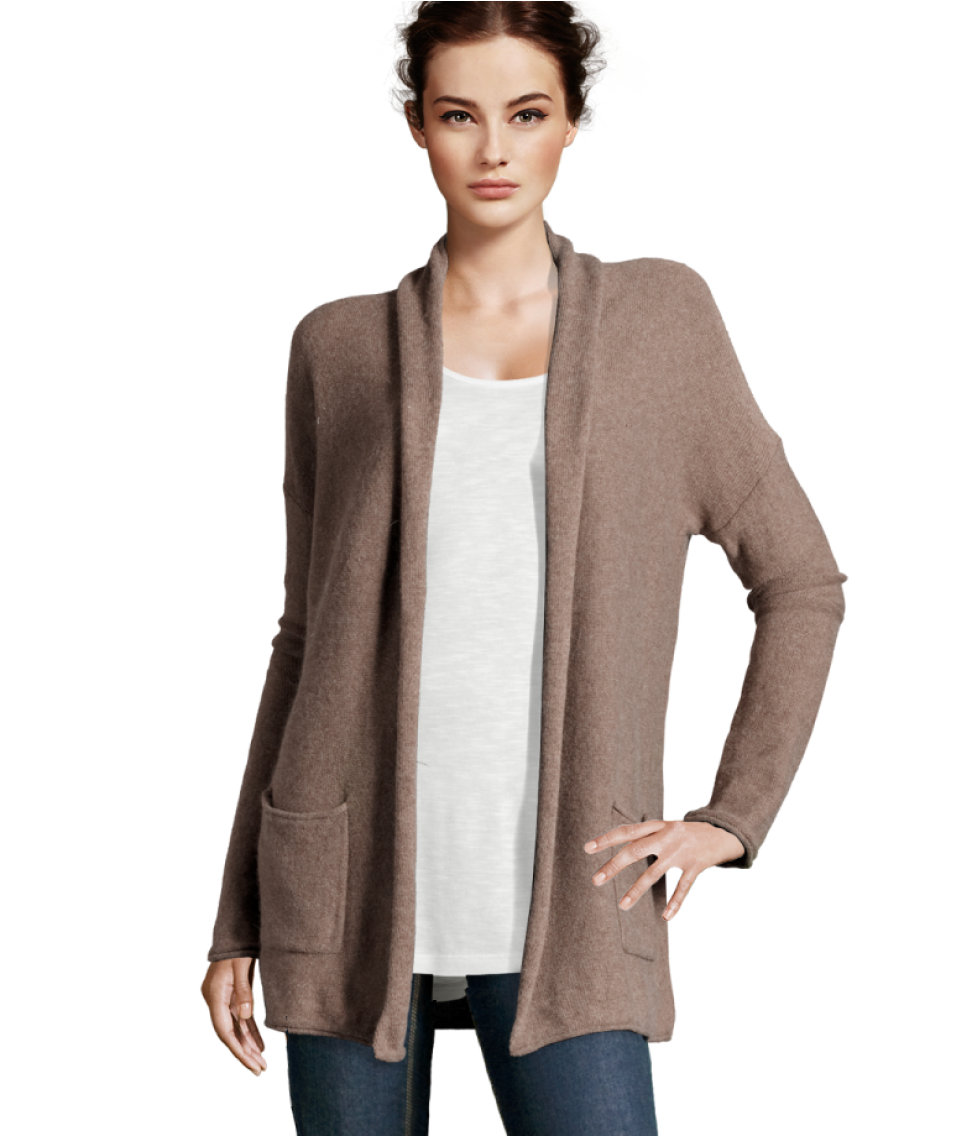  H M  Cardigan  in Brown Lyst