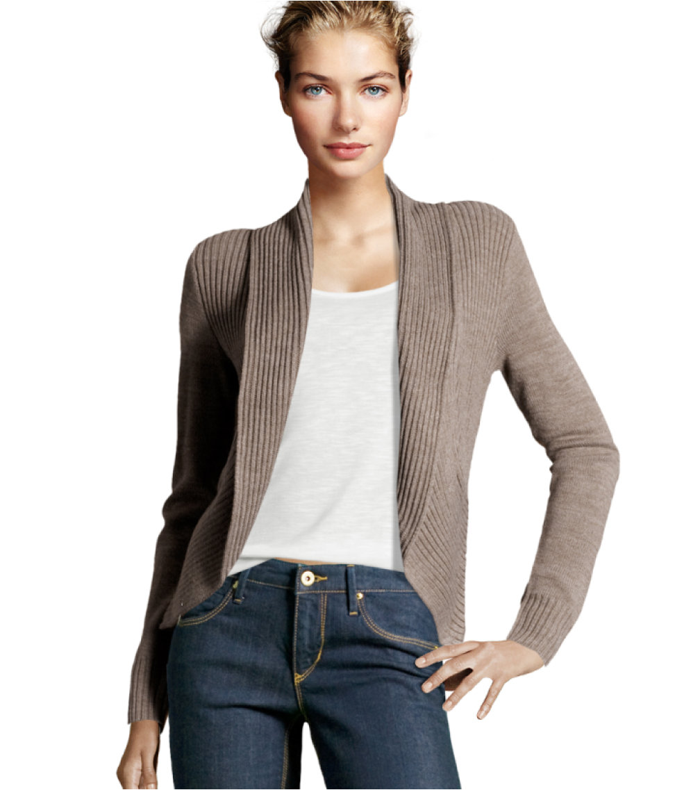  H M  Cardigan  With A Shawl Collar in Gray Lyst