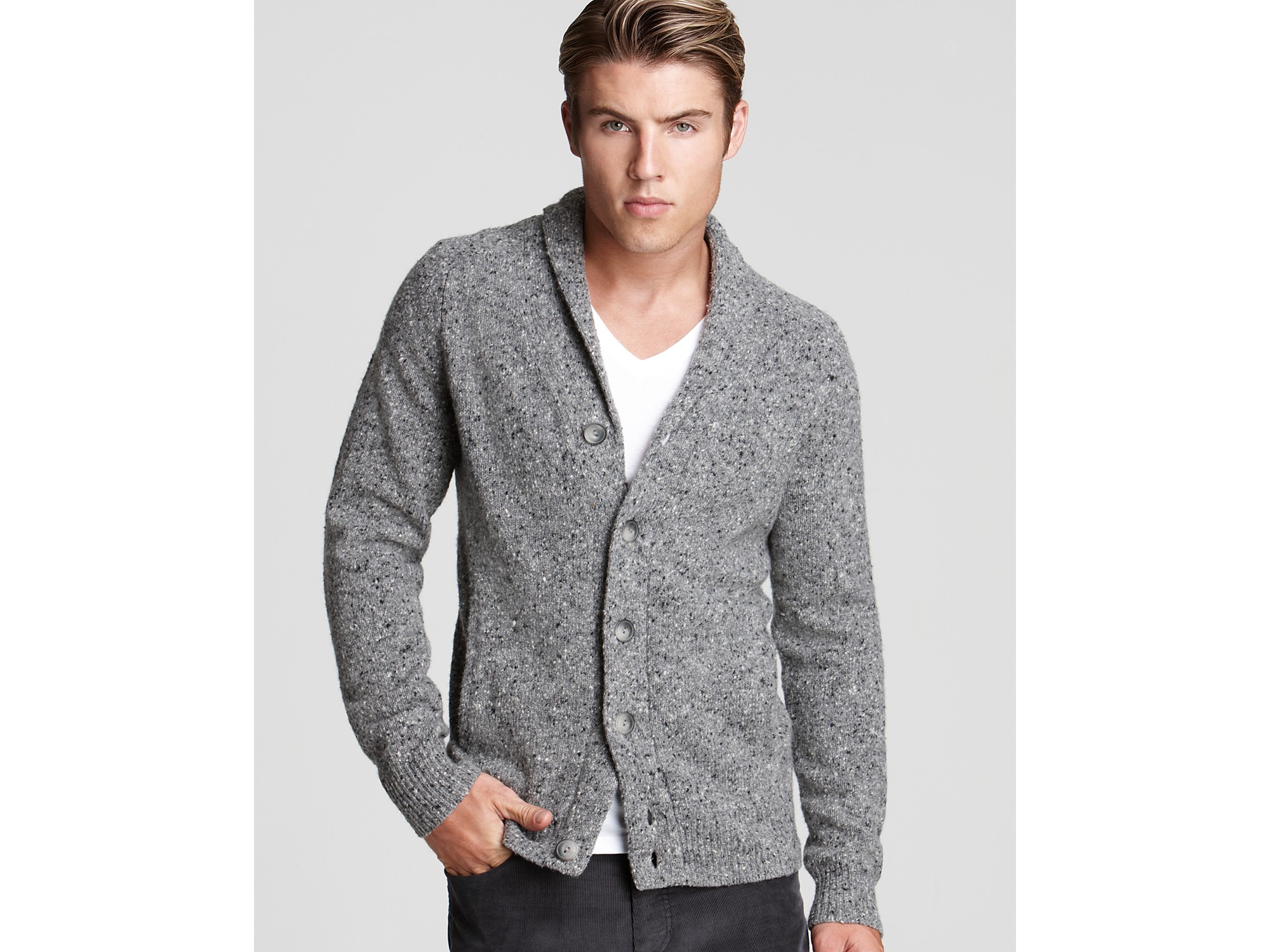 Theory Poitier Marled Cardigan in Gray for Men (grey multi) | Lyst