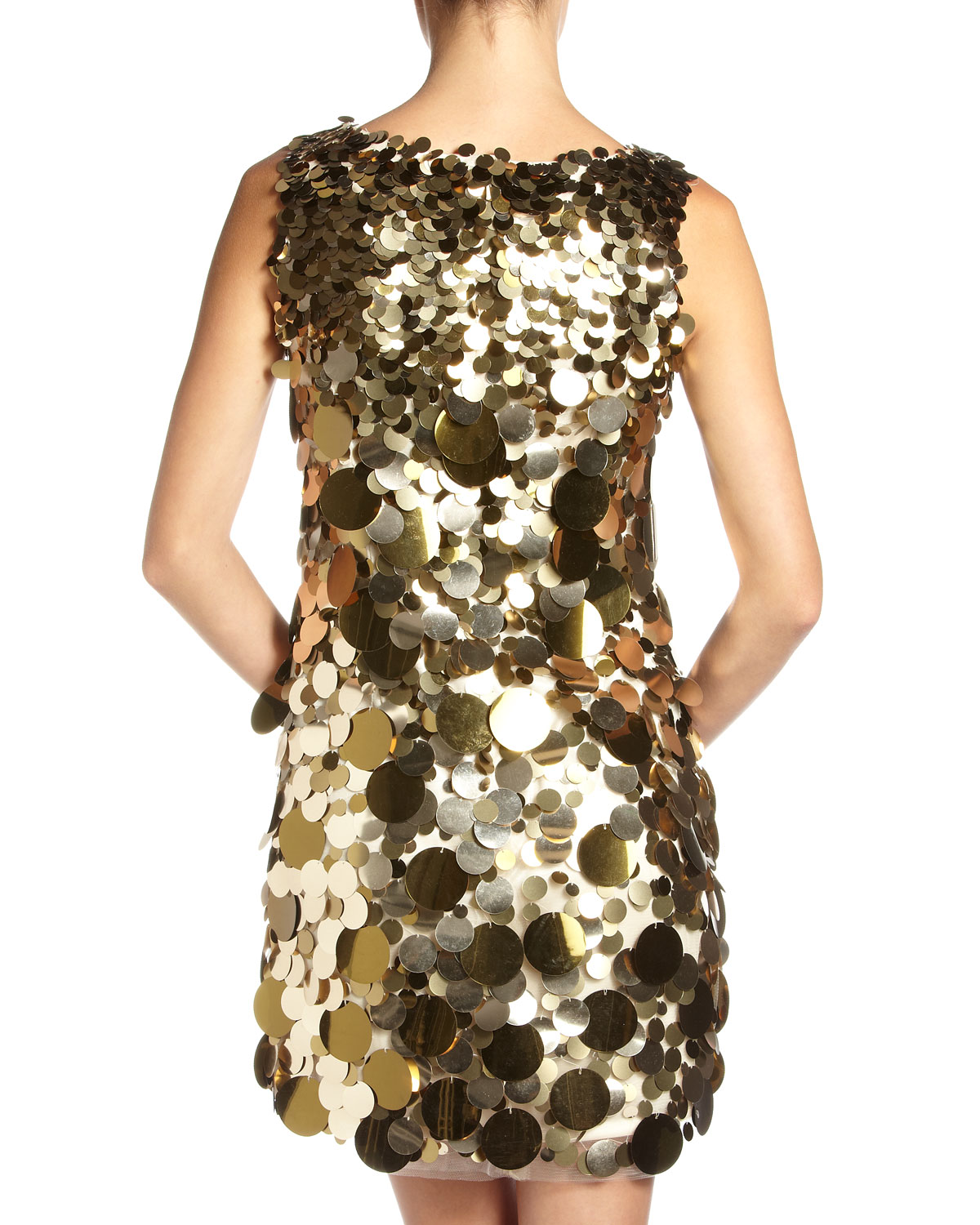 Lyst - Aidan mattox Paillette Short Dress in Metallic