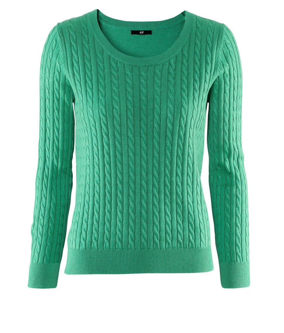 h and m green striped jumper