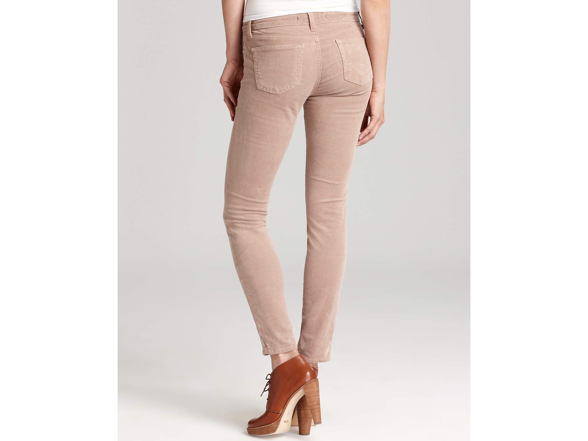 Lyst J Brand Pants Mid Rise Skinny Corduroy In Lioness In Natural