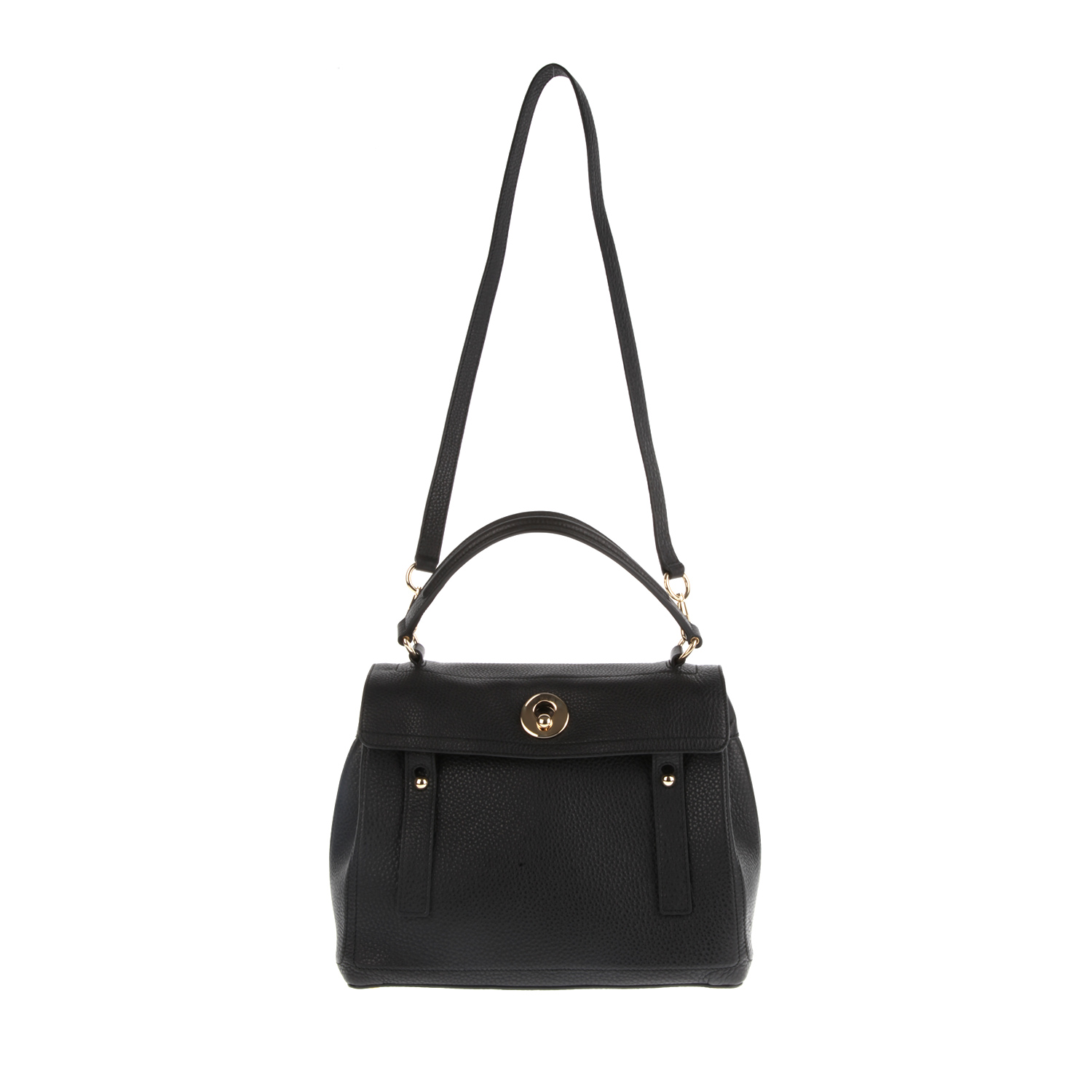 ysl black leather handbag - Saint laurent Granulated Calf Leather New Muse Two Bag in Black ...