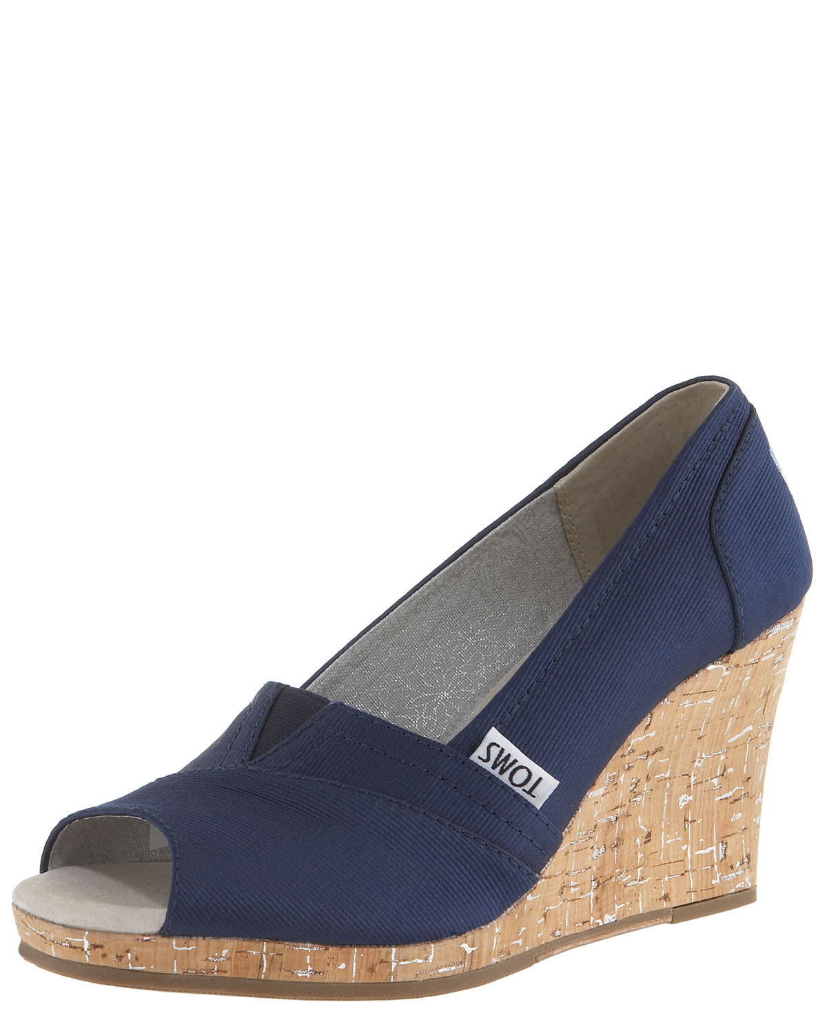 Toms Rowan Cork Wedge Heel in Blue | Lyst