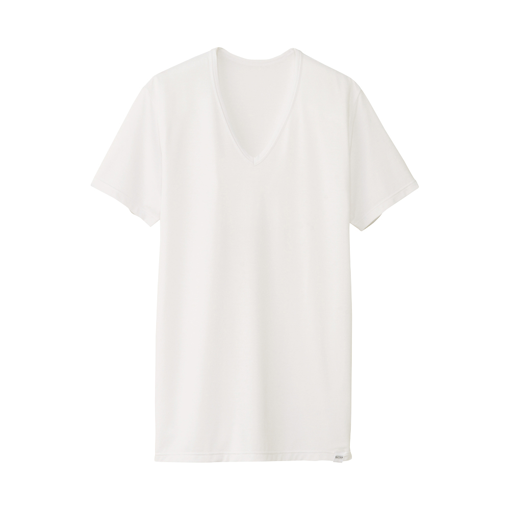 Uniqlo Men Heattech Vneck Short Sleeve T Shirt in White for Men | Lyst