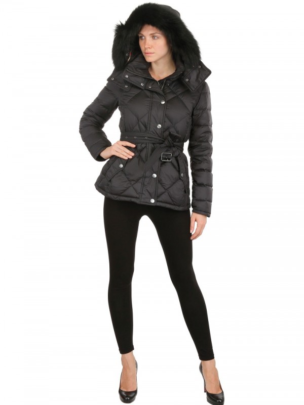 burberry down coat with fur hood