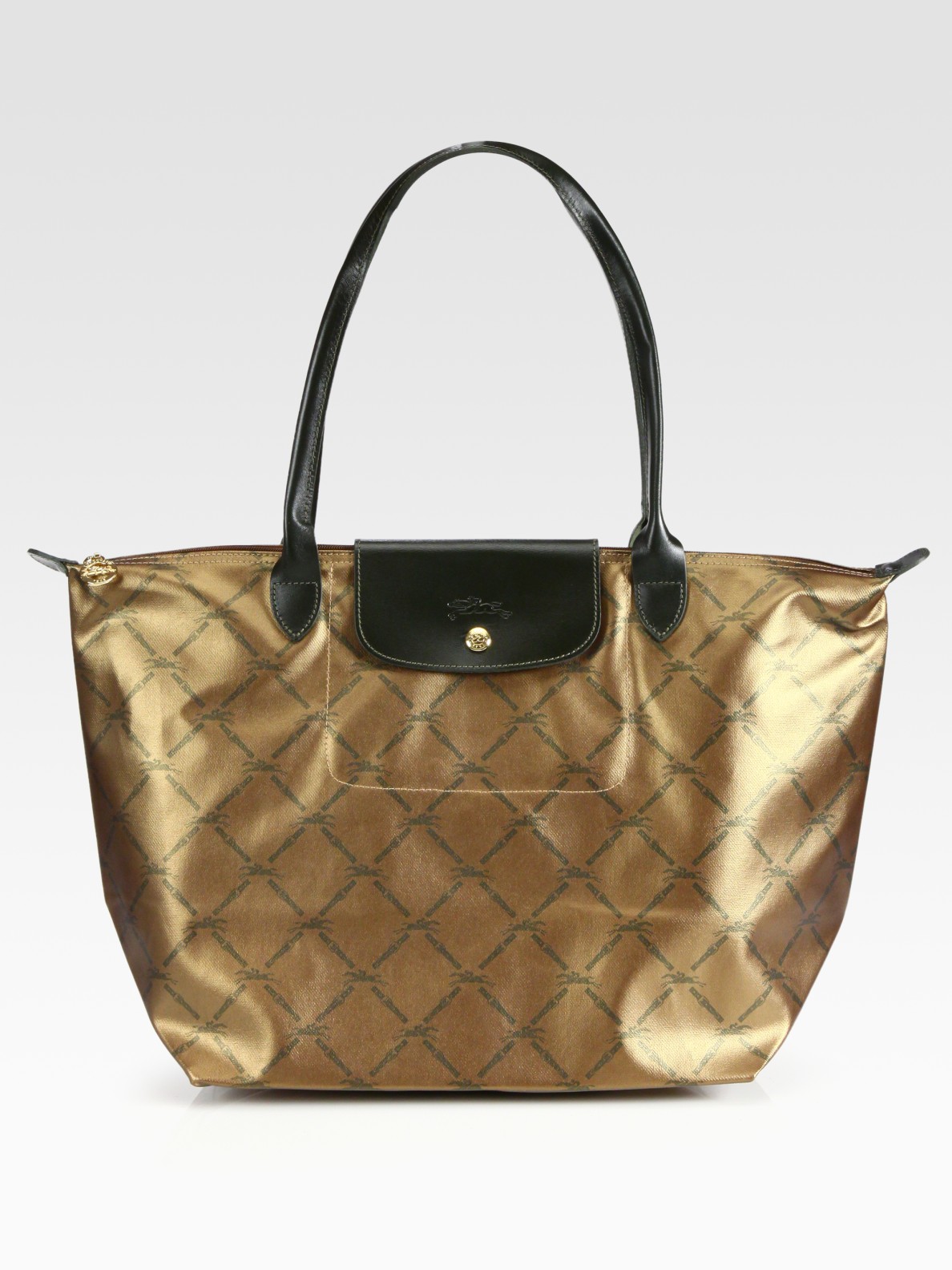 lyst-longchamp-lm-metal-coated-canvas-large-shoulder-tote-in-metallic