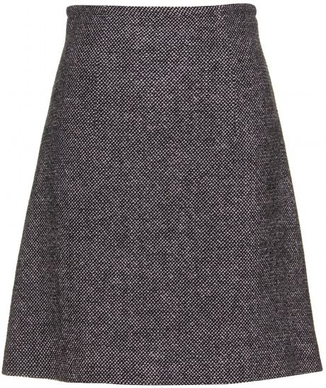Miu Miu Tweed Skirt in Gray (grey) | Lyst