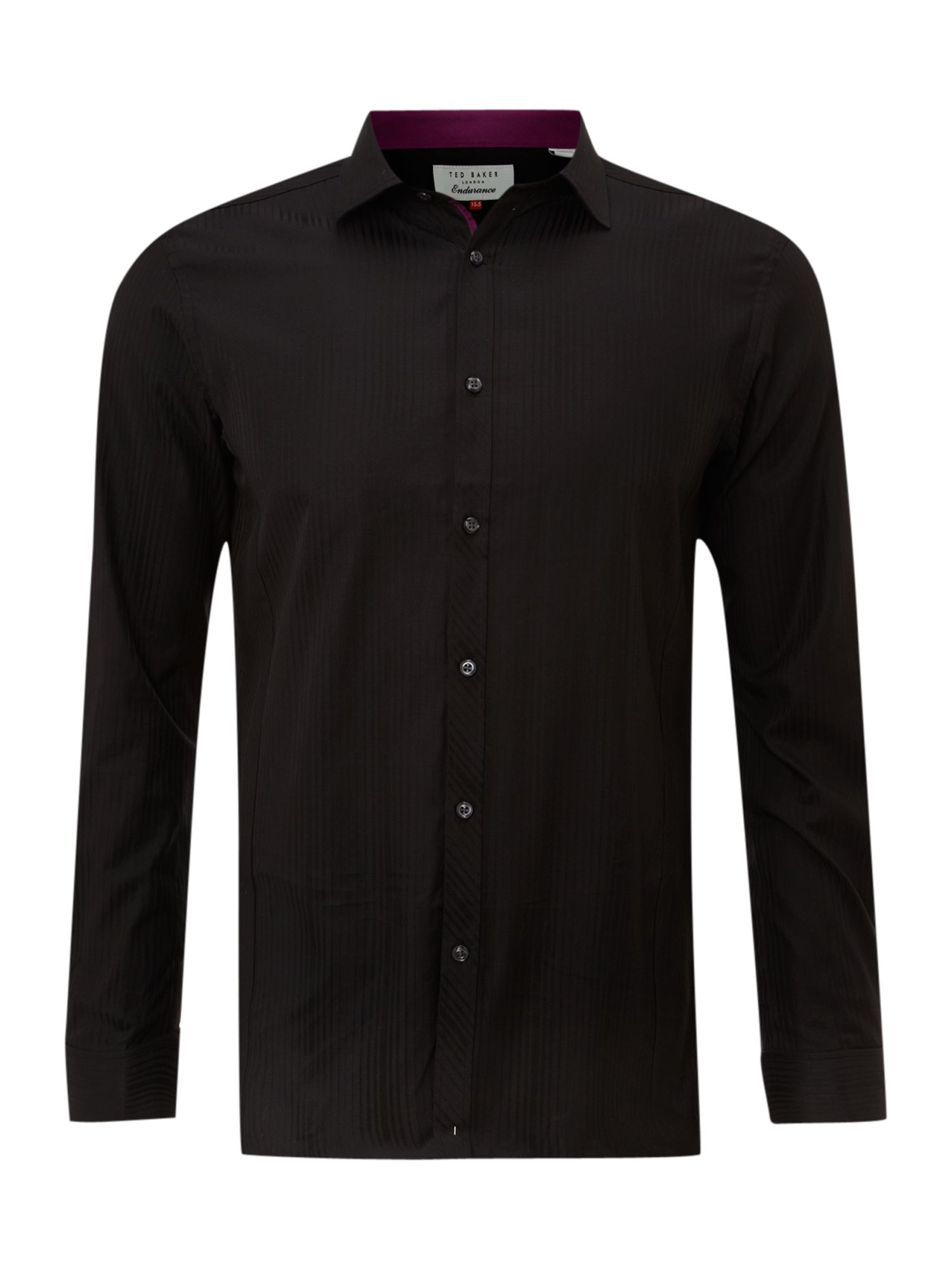 Ted Baker Long Sleeved Tonal Stripe Formal Shirt in Black for Men | Lyst