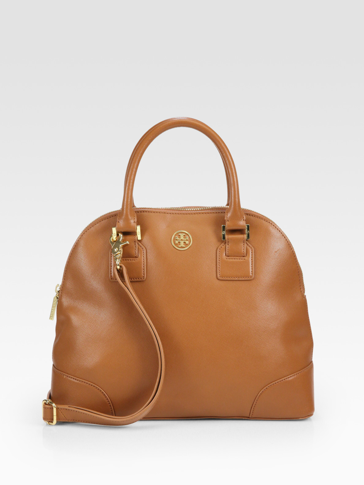 Lyst - Tory Burch Robinson Small Dome Satchel in Brown