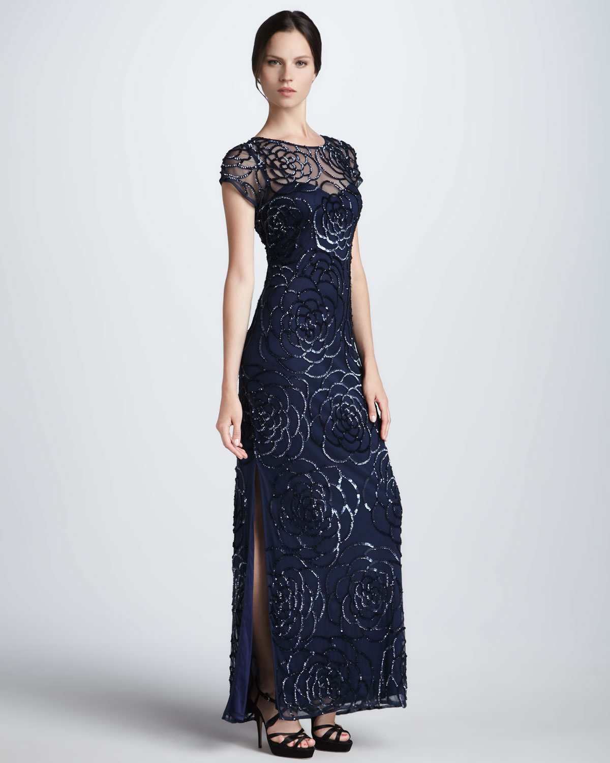aidan mattox floral gown