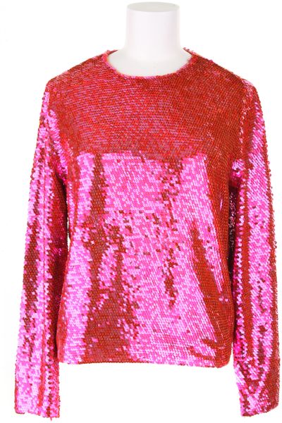 Ashish Hand embellished Hot Pink Sequined Top in Pink | Lyst