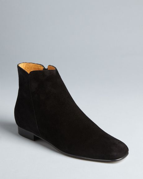 black suede flat boots