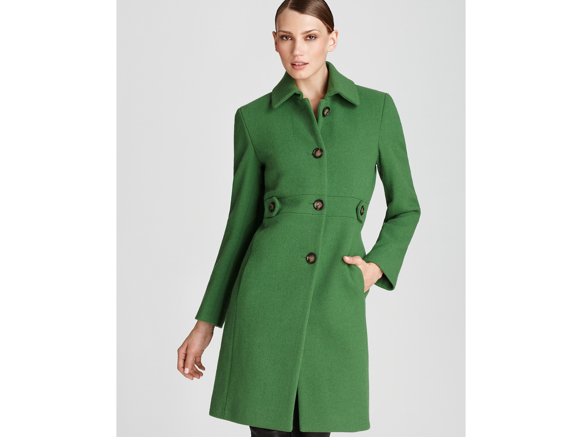 Lyst - Calvin Klein Lady Coat in Green