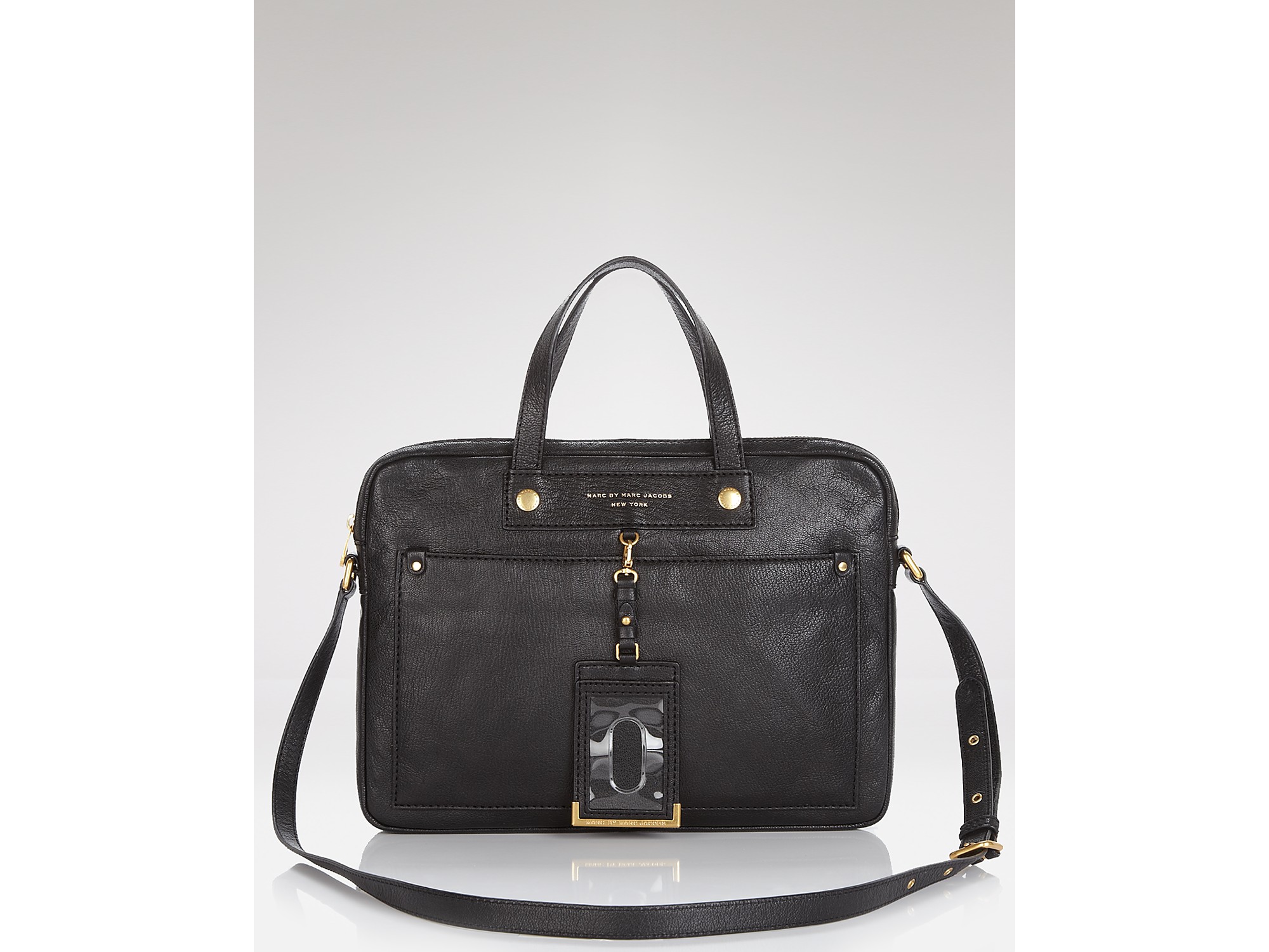 Lyst Marc By Marc Jacobs Computer Case Preppy Leather 13 in Black