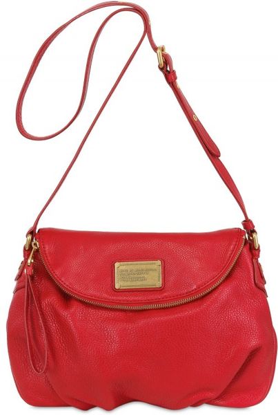 Marc By Marc Jacobs Natasha Classic Q Leather Shoulder Bag in Red | Lyst