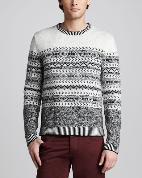 Mcq By Alexander Mcqueen Fair Isle Sweater in Gray for Men (grey) | Lyst