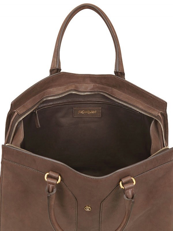 Saint laurent Medium Cabas Chyc Soft Leather Bag in Brown ...  