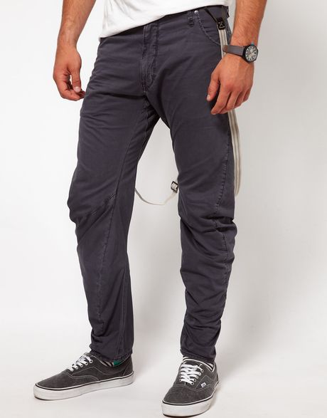 G-star Raw Chinos Arc 3d Loose Tapered with Braces in Gray for Men ...