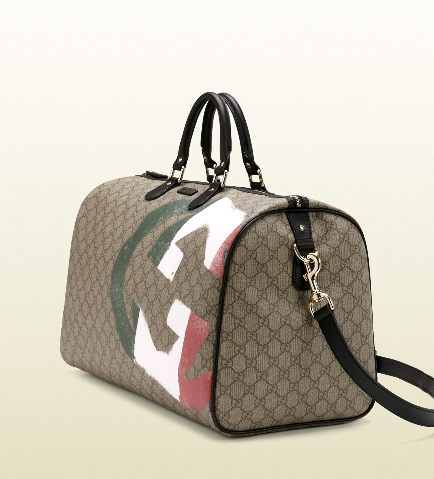 Gucci Italy Gg Flag Collection Duffle Bag in Gray for Men - Lyst