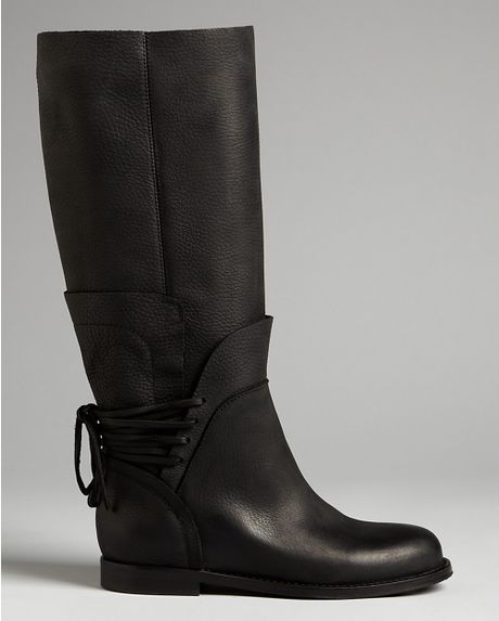 Vera Wang Lavender Flat Tall Boots Kelsey in Black | Lyst