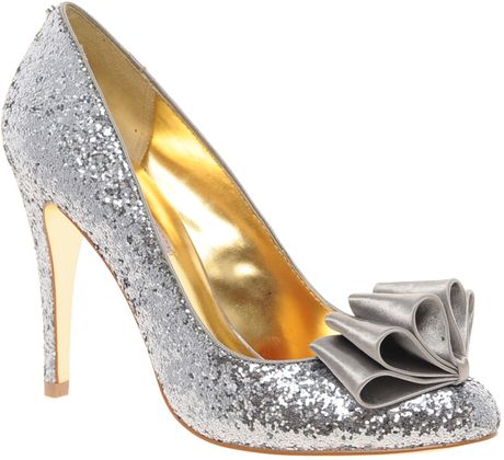 Ted Baker Mayter Glitter Bow Court Shoes in Silver (silverglitter) | Lyst