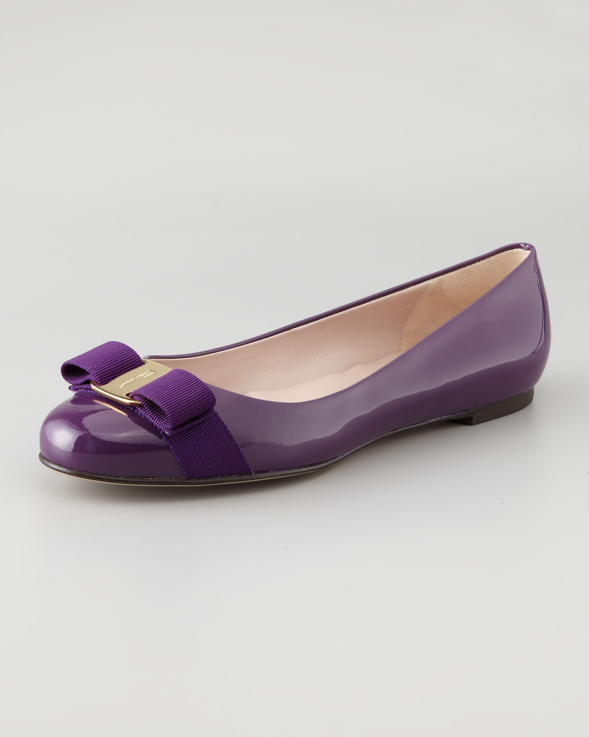Lyst - Ferragamo Varina Patent Ballerina Flat in Purple