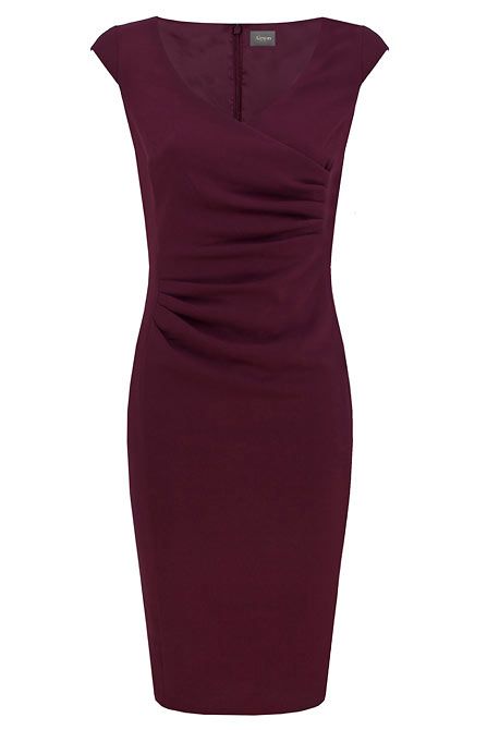 Alexon Maroon Crepe Wrap Dress in Purple (red) | Lyst