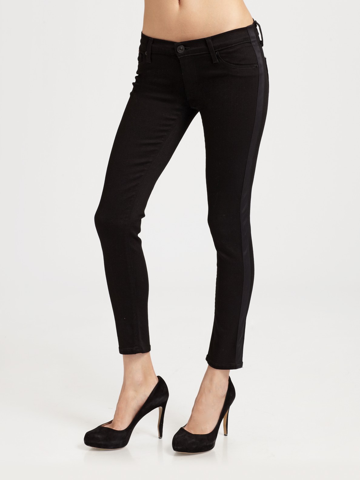 Lyst - Hudson Jeans Cropped Skinny Jeans in Black
