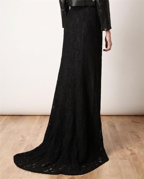 Blk Dnm Elongated Lace Maxi Skirt in Black | Lyst