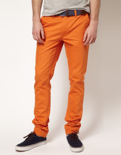 Cheap Monday Chinos in Orange for Men | Lyst