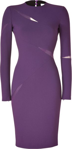 Emilio Pucci Purple Silk Trim Pencil Dress in Purple | Lyst